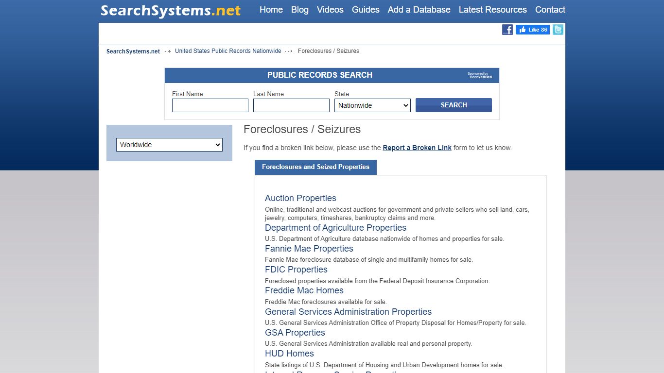 Foreclosures and Seized Properties - Free Public Records